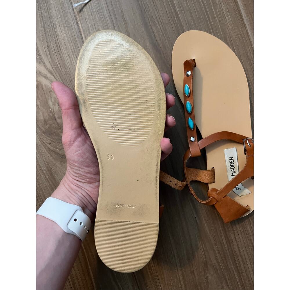 Steve Madden Brown Sandals with Teal Accents – Size 39 - Picture 3 of 3